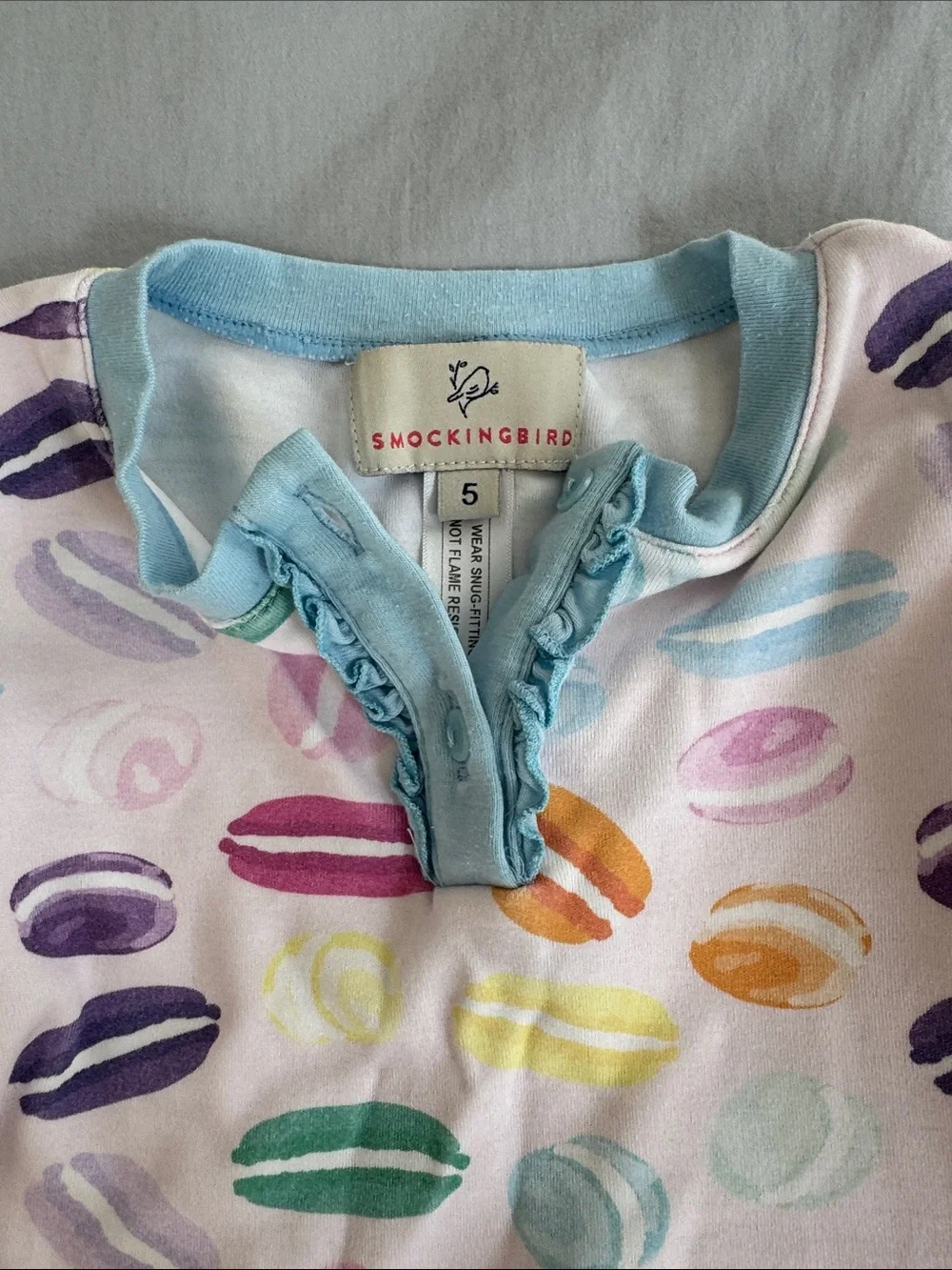 Macaron Print Long Sleeve Pajama Set in Pink - Kickee Pants